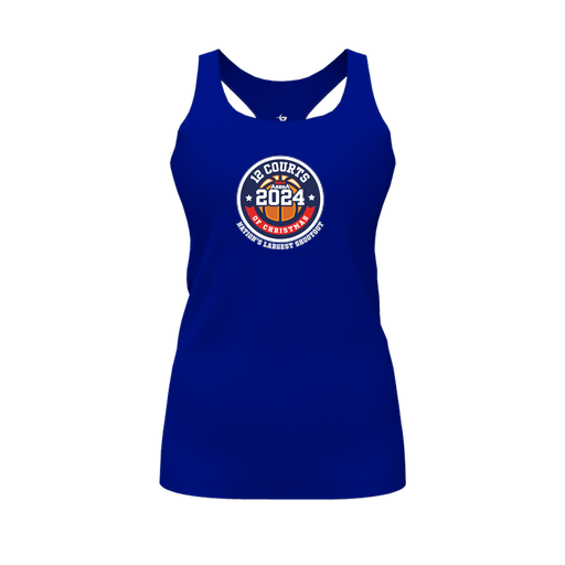 [FT0TRBRY-FYS-LOGO2] Decker Racerback Tank Top (Female Youth S, Royal, Logo 2)