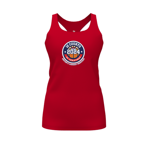 [FT0TRBRD-FYS-LOGO2] Decker Racerback Tank Top (Female Youth S, Red, Logo 2)