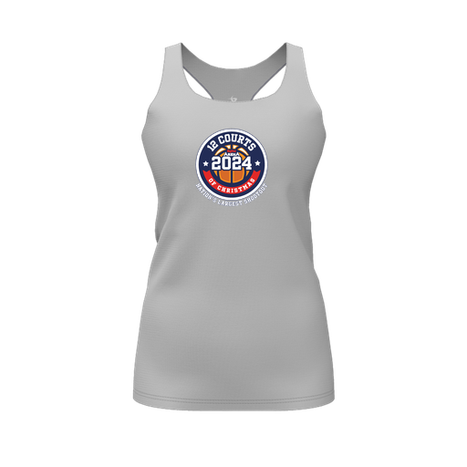 [FT0TRBGY-FYS-LOGO2] Decker Racerback Tank Top (Female Youth S, Gray, Logo 2)