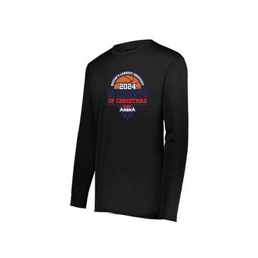 [222822.080.XS-LOGO3] Men's LS Smooth Sport Shirt (Adult XS, Black, Logo 3)