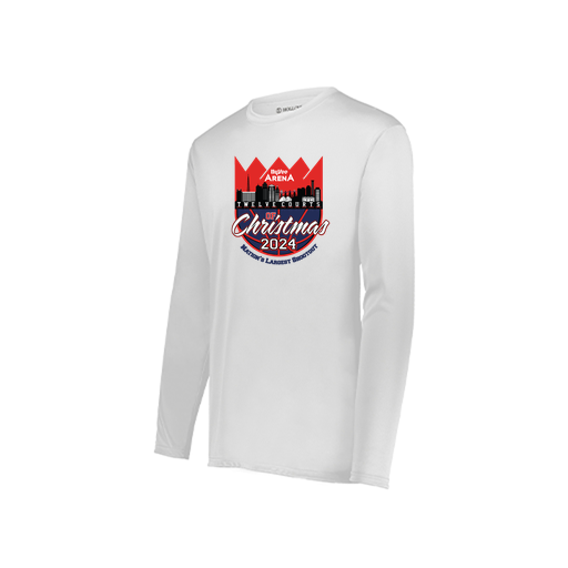 [222822.005.XS-LOGO1] Men's LS Smooth Sport Shirt (Adult XS, White, Logo 1)
