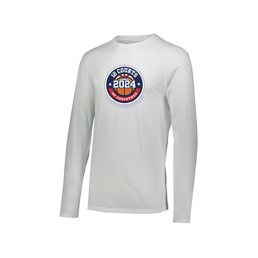 [FTLCUBWH-AXS-LOGO2] Decker Men's Tri-Blend T-Shirt - Long Sleeve (Adult XS, White, Logo 2)