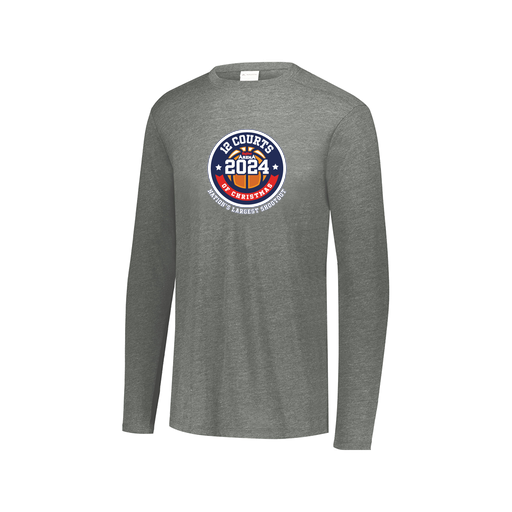 [FTLCUBGY-AXS-LOGO2] Decker Men's Tri-Blend T-Shirt - Long Sleeve (Adult XS, Gray, Logo 2)