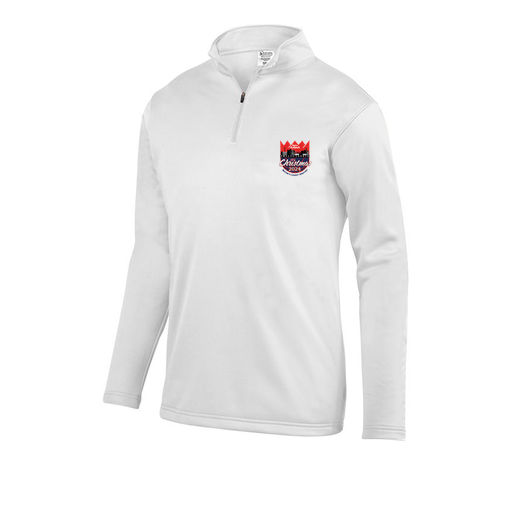 [FOLQFFWH-AS-LOGO1] Decker Men's FlexFleece 1/4 Zip (Adult S, White, Logo 1)