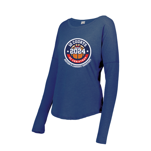 [FTLCUBRY-FAS-LOGO2] Decker Women's Tri-Blend T-Shirt - Long Sleeve (Female Adult S, Royal, Logo 2)