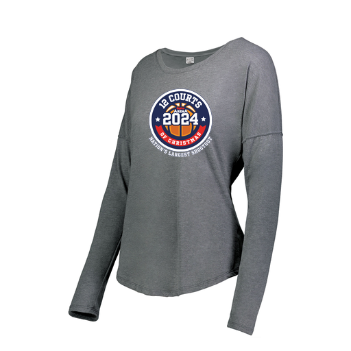[FTLCUBGY-FAS-LOGO2] Decker Women's Tri-Blend T-Shirt - Long Sleeve (Female Adult S, Gray, Logo 2)